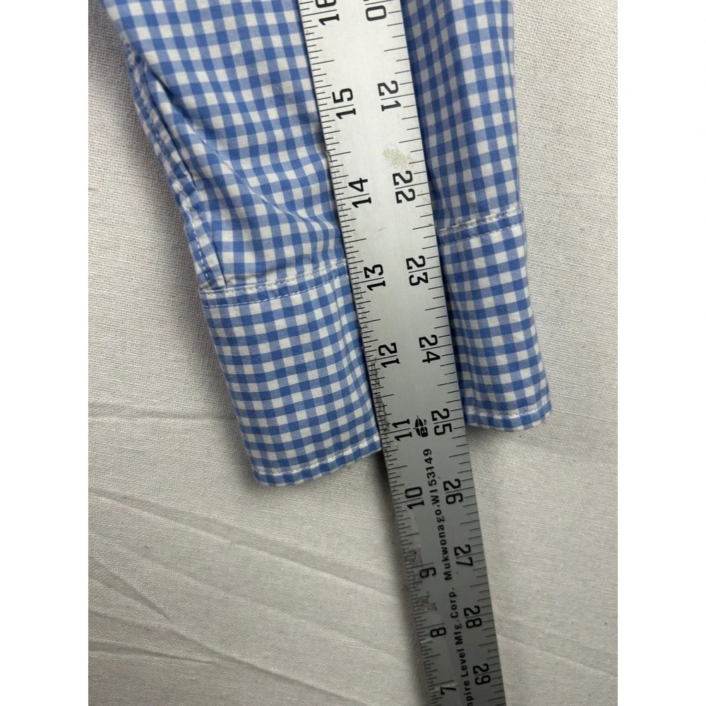 J.Crew Mens Classic Fit Gingham Button Down Shirt Blue White Cotton C0641 Size S